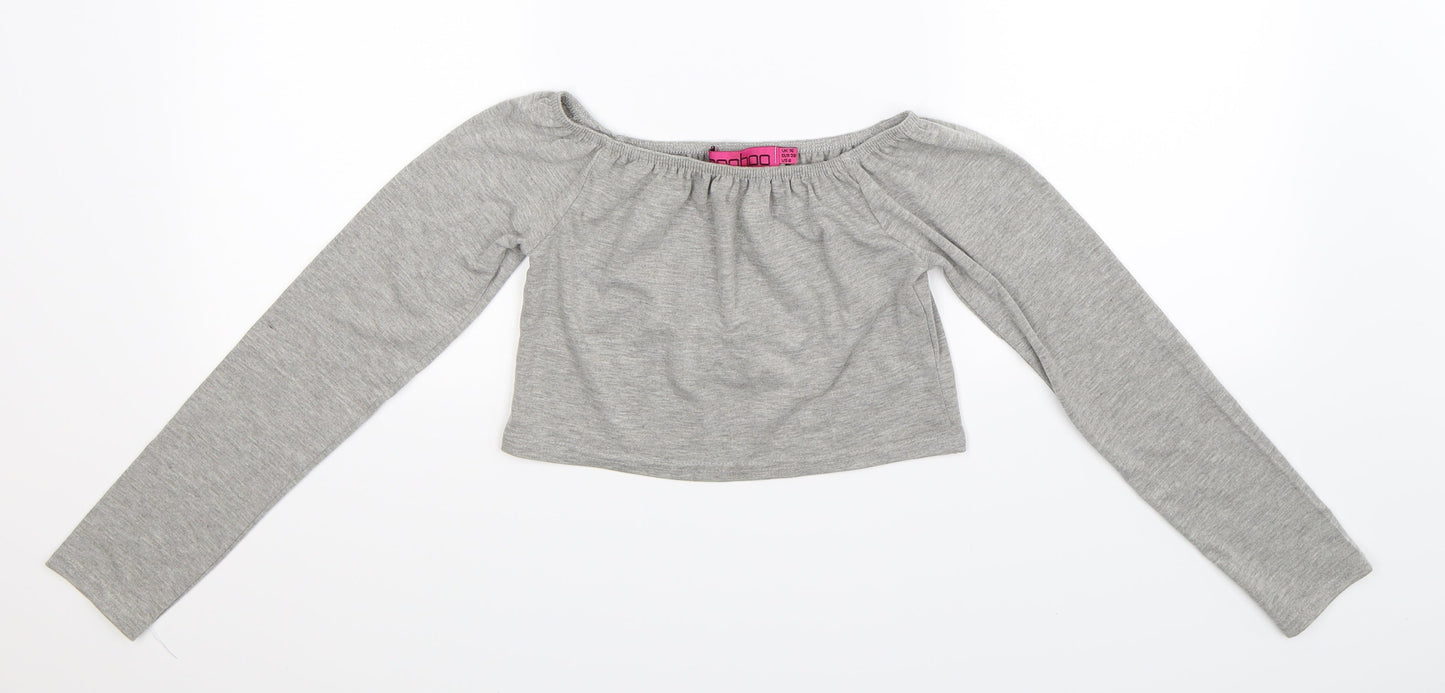 Boohoo Womens Grey   Basic T-Shirt Size 10