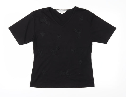 Paramour Womens Black  Jersey Basic T-Shirt Size M