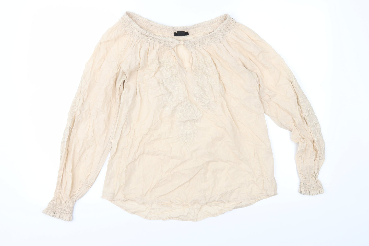 H&M Womens Beige   Basic Blouse Size 6