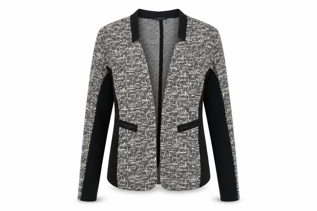 Front view of Warehouse women’s multicoloured cardigan jumper, size UK 10