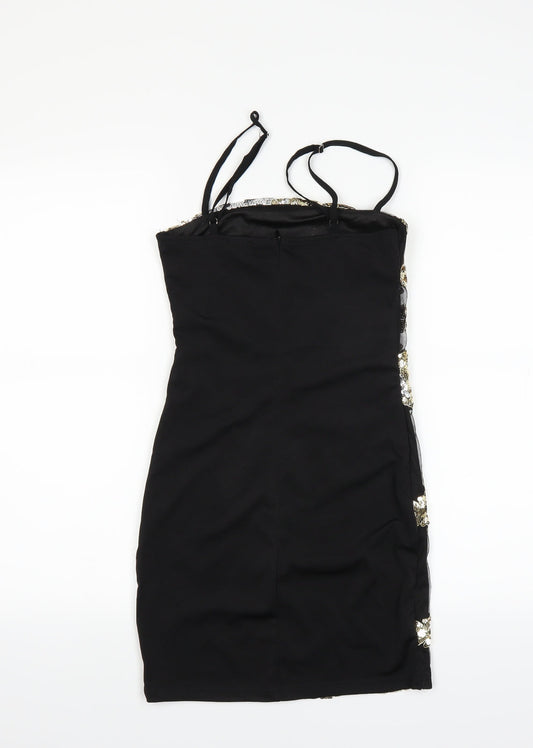 pretty little thing Womens Black Geometric  Mini  Size 4