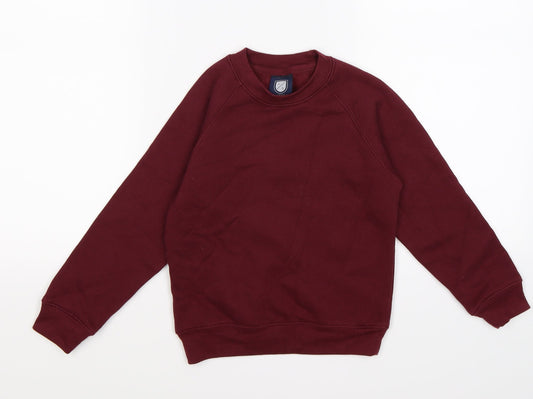 LISTERS Boys Brown  Jersey Pullover Sweatshirt Size 5-6 Years  - BURGUNDY SCHOOL WEAR