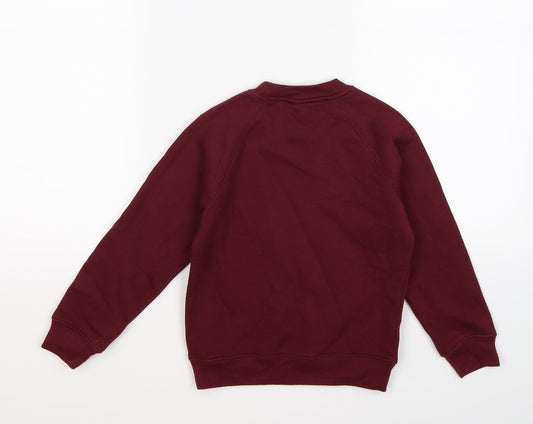 LISTERS Boys Brown  Jersey Pullover Sweatshirt Size 5-6 Years  - BURGUNDY SCHOOL WEAR