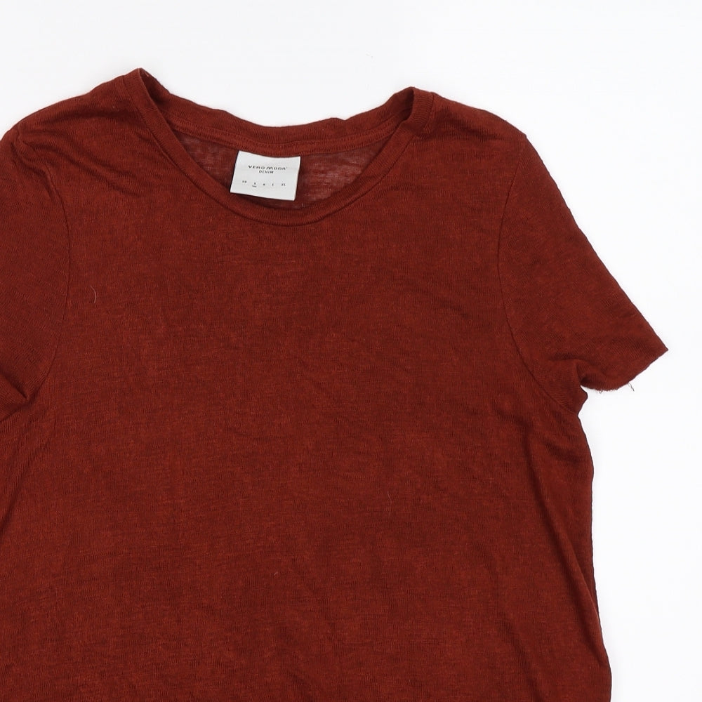 VERO MODA Womens Brown  Knit Tunic T-Shirt Size S