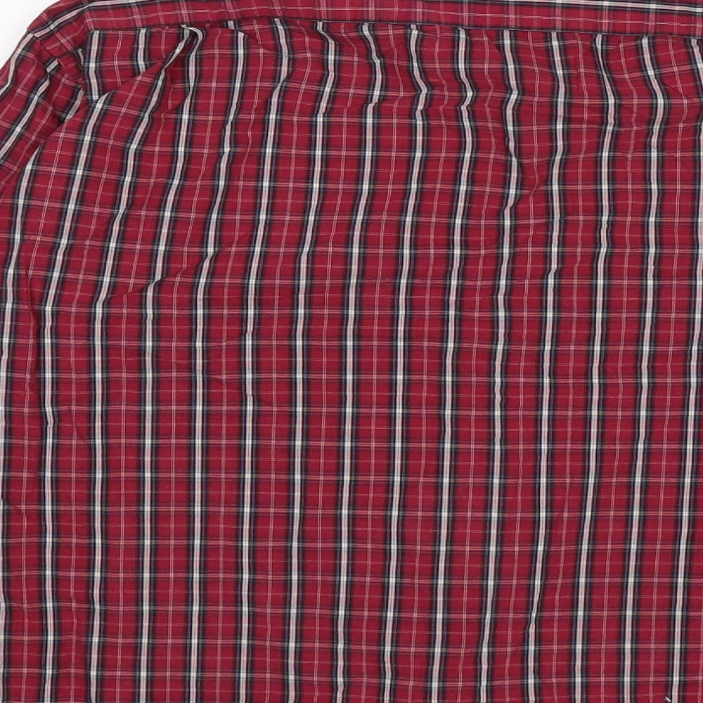Easy Wear Mens Red Check   Button-Up Size M
