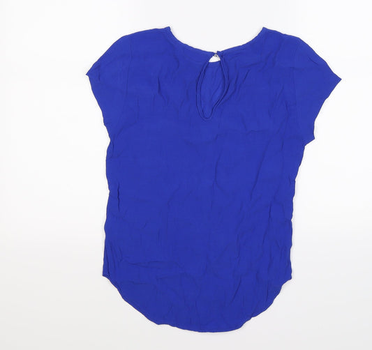 H&M Womens Blue  Chiffon Tunic T-Shirt Size 6