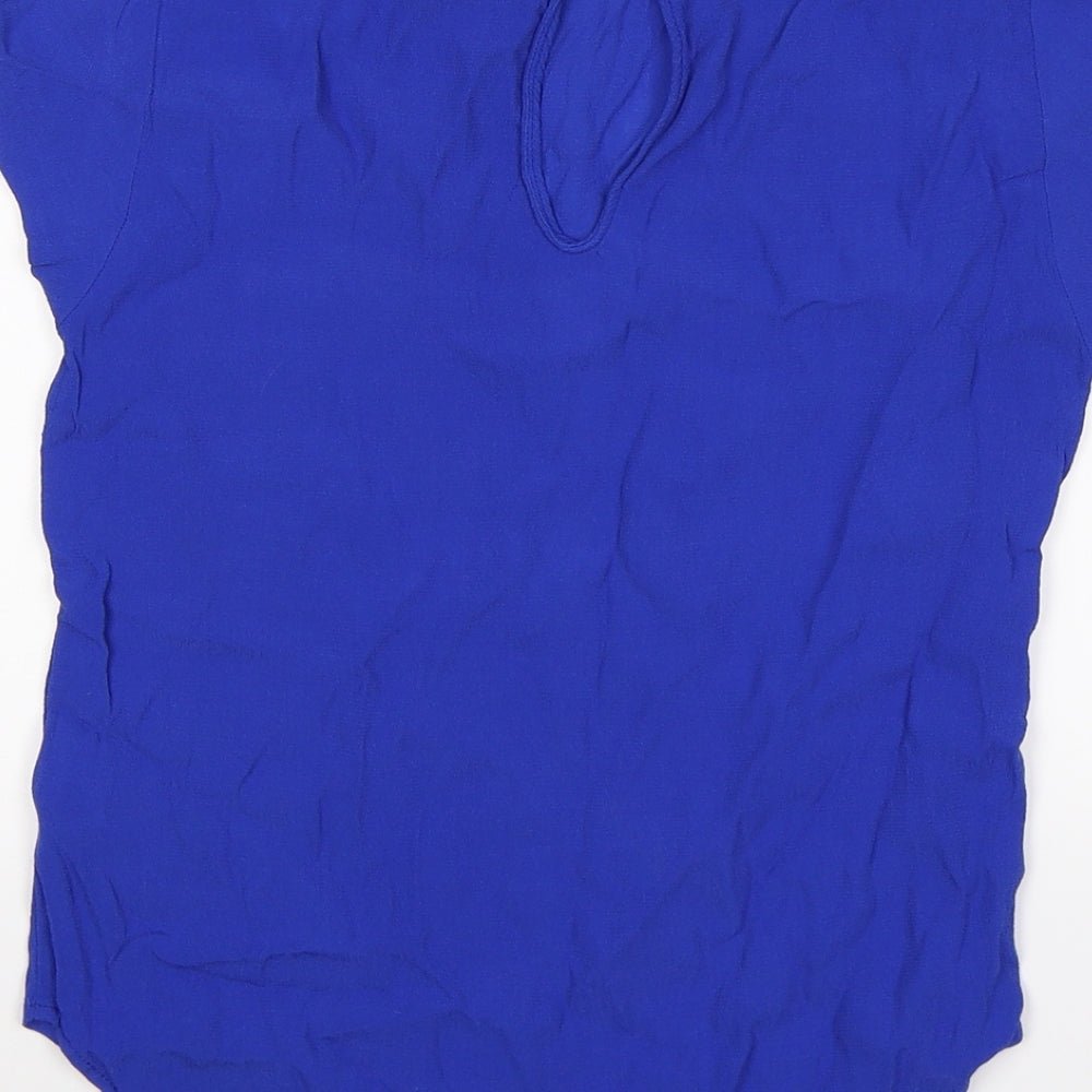 H&M Womens Blue  Chiffon Tunic T-Shirt Size 6