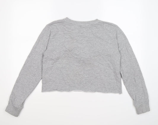 Missguided Womens Grey   Pullover Sweatshirt Size 10  - CROPPED