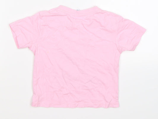 JHK Girls Pink   Basic T-Shirt Size 2 Years  - princess looks like