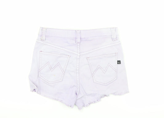 MINKPINK Womens Purple  Denim Hot Pants Shorts Size S - distressed