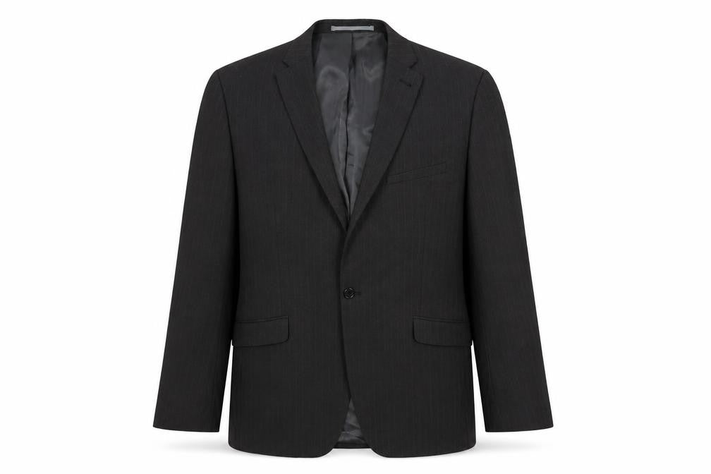 Front view of Next men’s grey striped jacket suit jacket, size 44