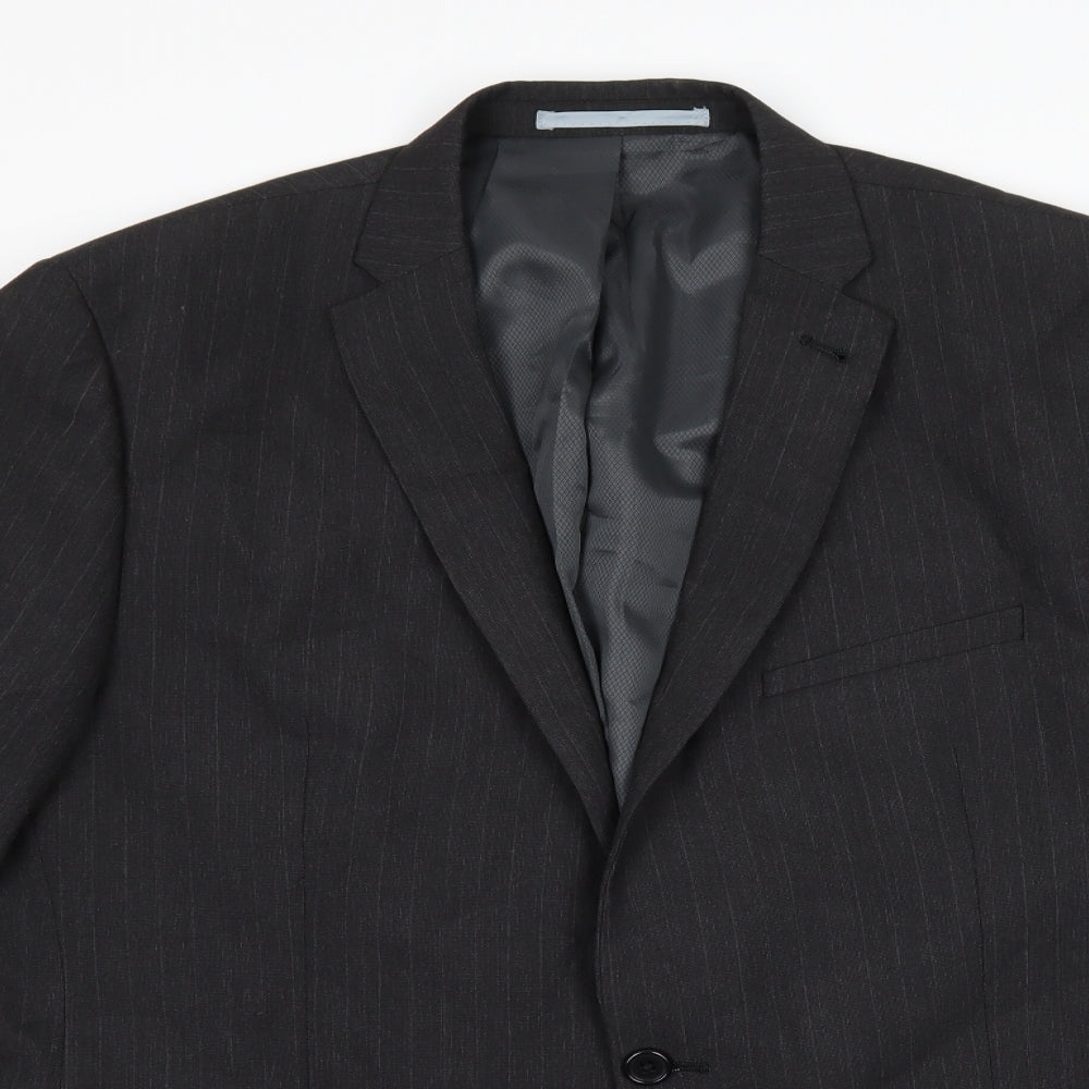 NEXT Mens Grey Striped  Jacket Suit Jacket Size 44