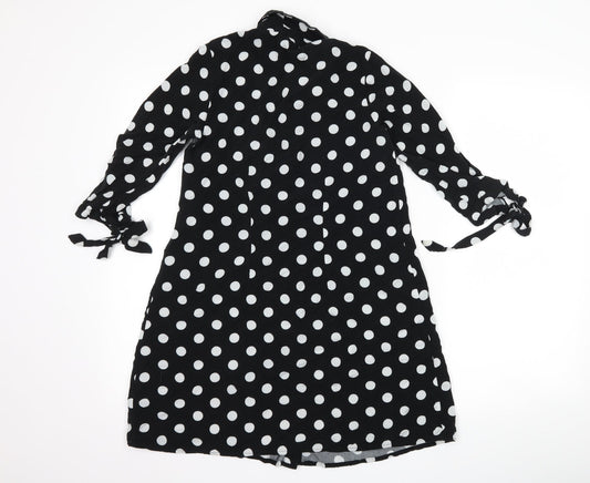 Primark Womens Black Polka Dot  Shirt Dress  Size 4