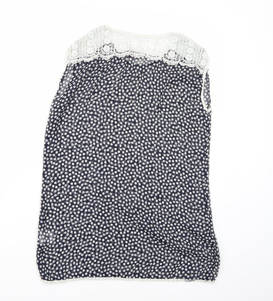Be Beau Womens Black Polka Dot  Basic Blouse Size 12
