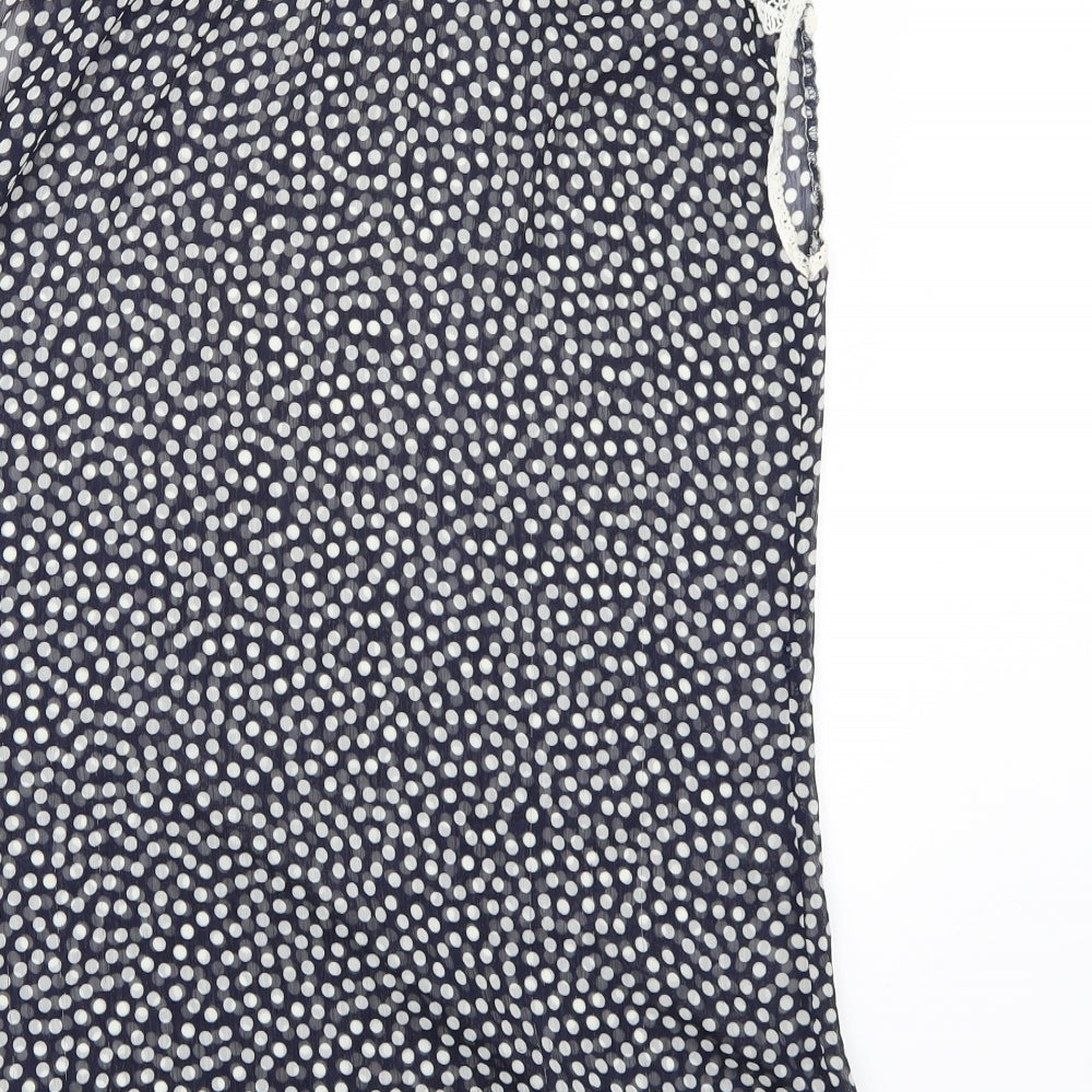 Be Beau Womens Black Polka Dot  Basic Blouse Size 12