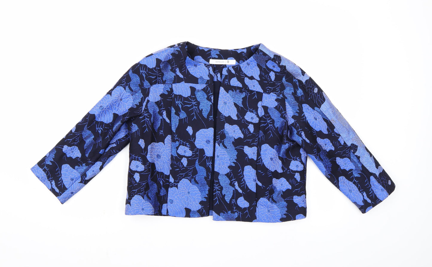 La Redoute Womens Blue Floral  Overcoat Coat Size 8