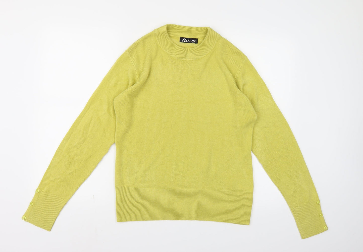 Alexara Womens Yellow  Knit Pullover Jumper Size L
