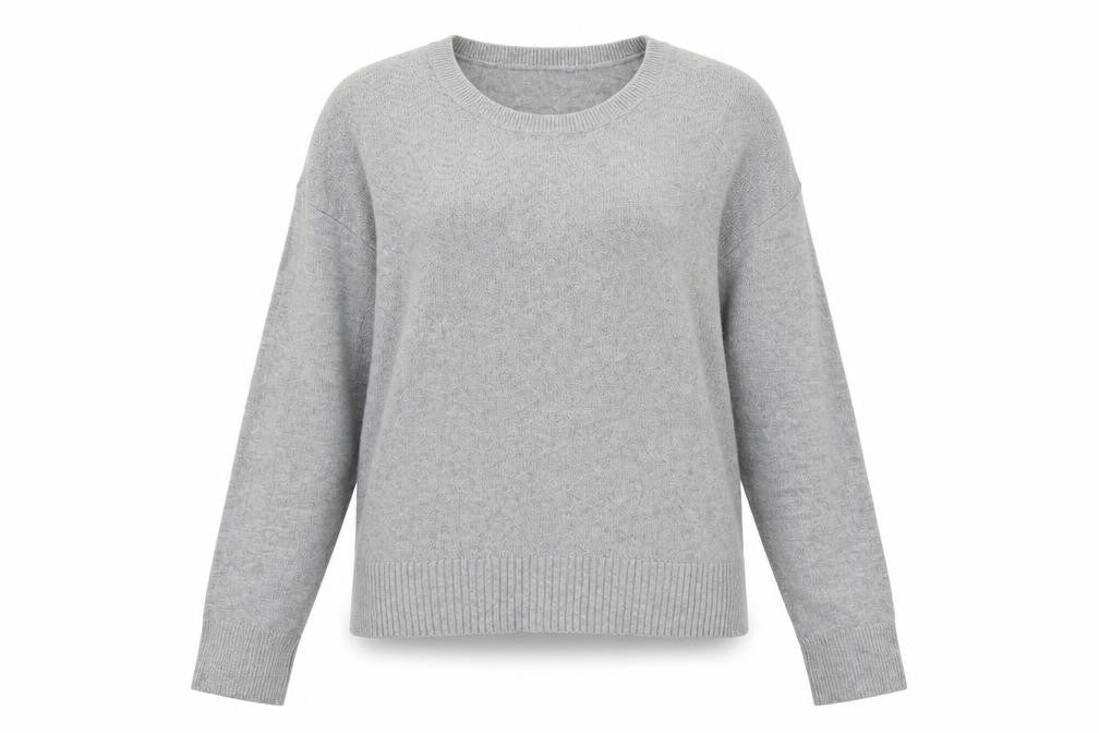Front view of Gap women’s grey knit jumper, size L