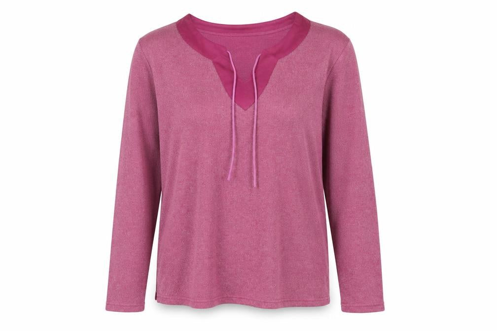 Front view of M&Co women’s pink jumper, size M