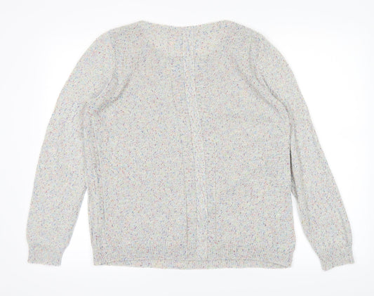 Marks and Spencer Womens White Polka Dot  Pullover Jumper Size 16