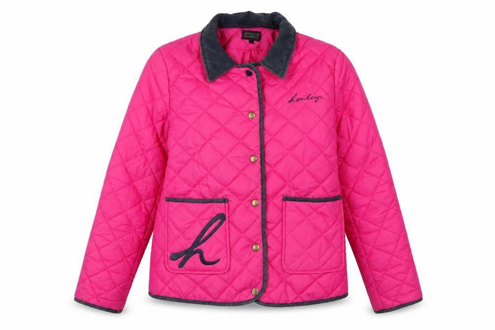 Front view of Henley women’s pink jacket, size UK 10