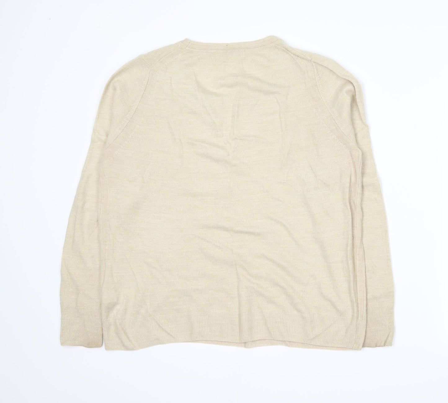 Marks and Spencer Womens Beige  Knit Pullover Jumper Size 14