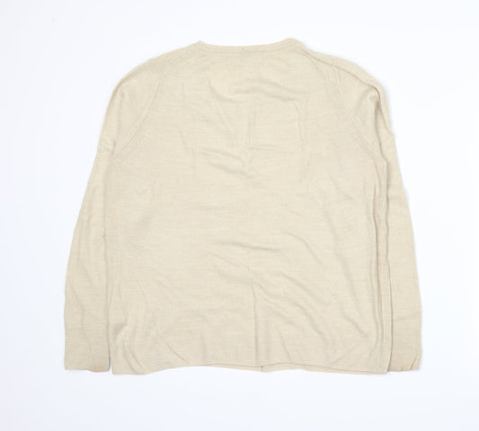 Marks and Spencer Womens Beige  Knit Pullover Jumper Size 14