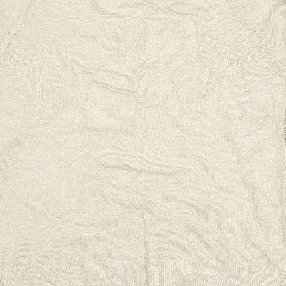 Marks and Spencer Womens Beige  Knit Pullover Jumper Size 14