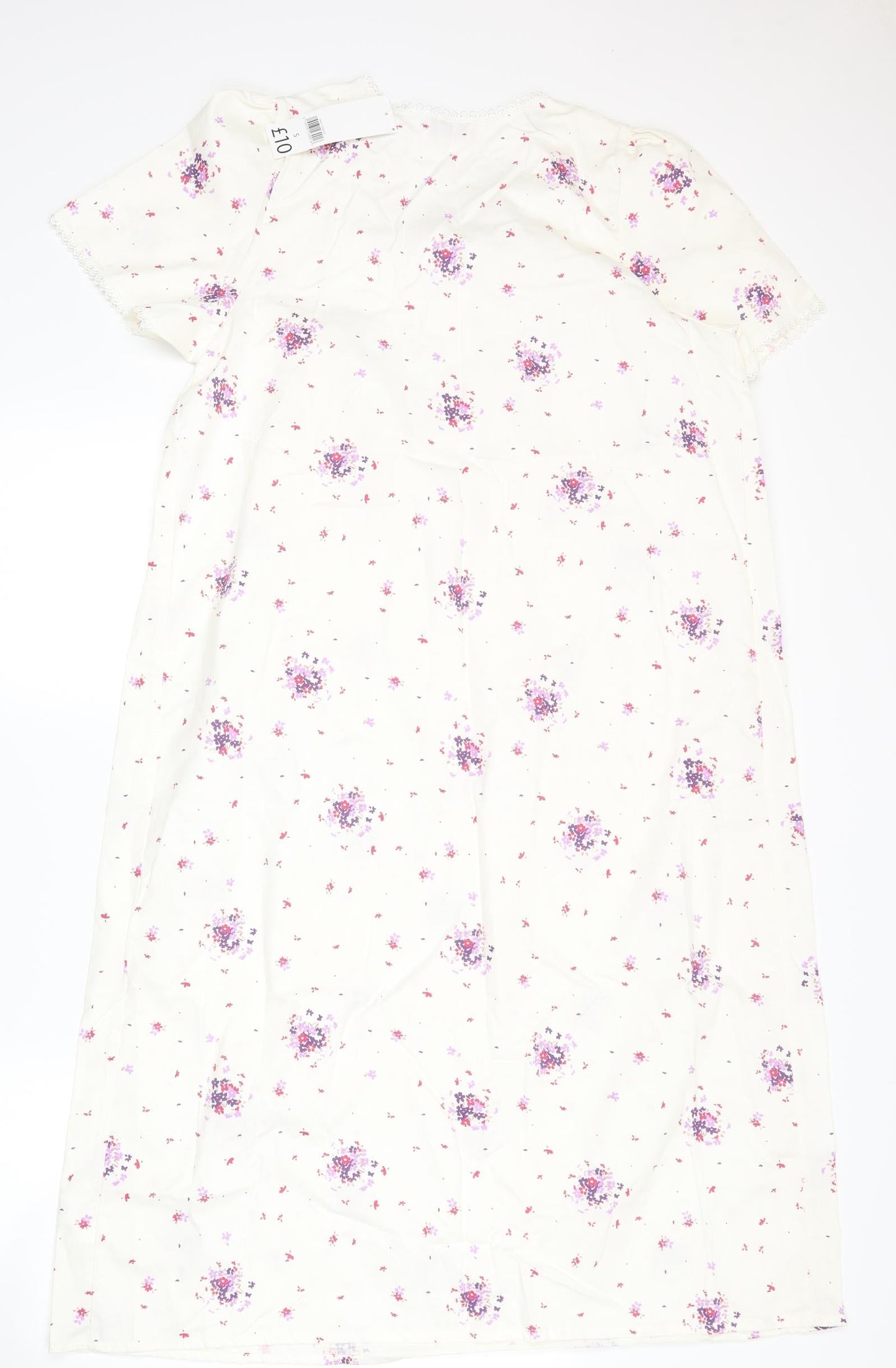 Bonmarché Womens White Floral  A-Line  Size S