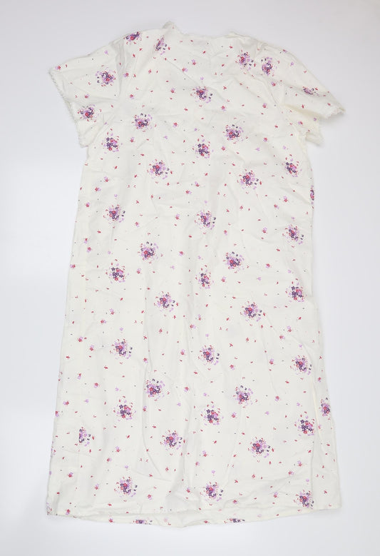 Bonmarché Womens White Floral  A-Line  Size S