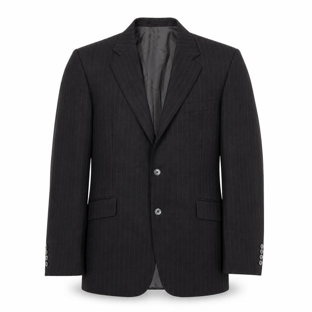 Front view of JAG men’s grey striped jacket suit jacket, size L