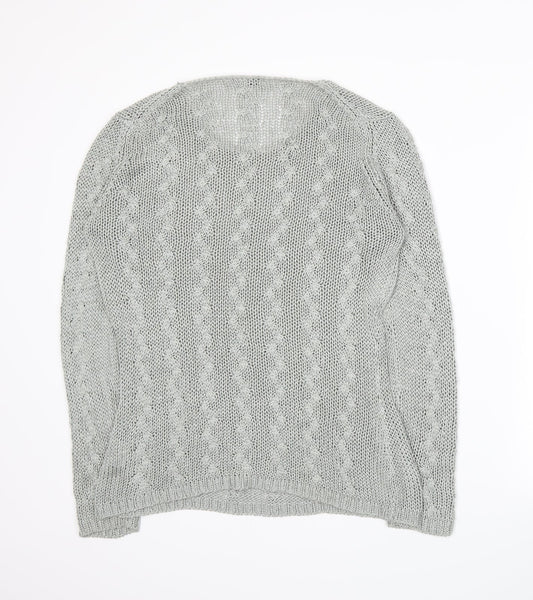 EA Womens Grey  Knit Pullover Jumper Size S