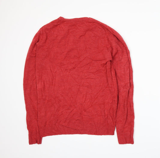 Cedar Wood State Womens Red  Knit Pullover Jumper Size M