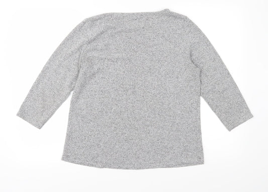 M&Co Womens Grey   Basic T-Shirt Size 14