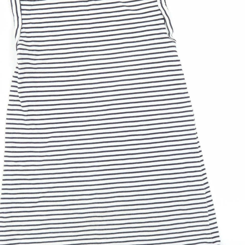 Gap Girls White Striped  Basic T-Shirt Size S