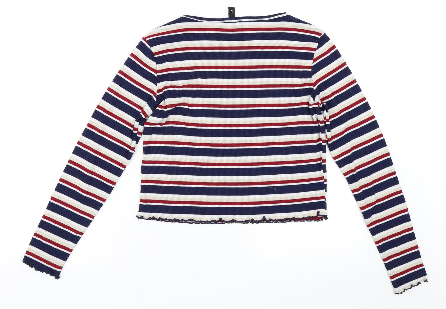 H&M Womens Blue Striped  Pullover Jumper Size L