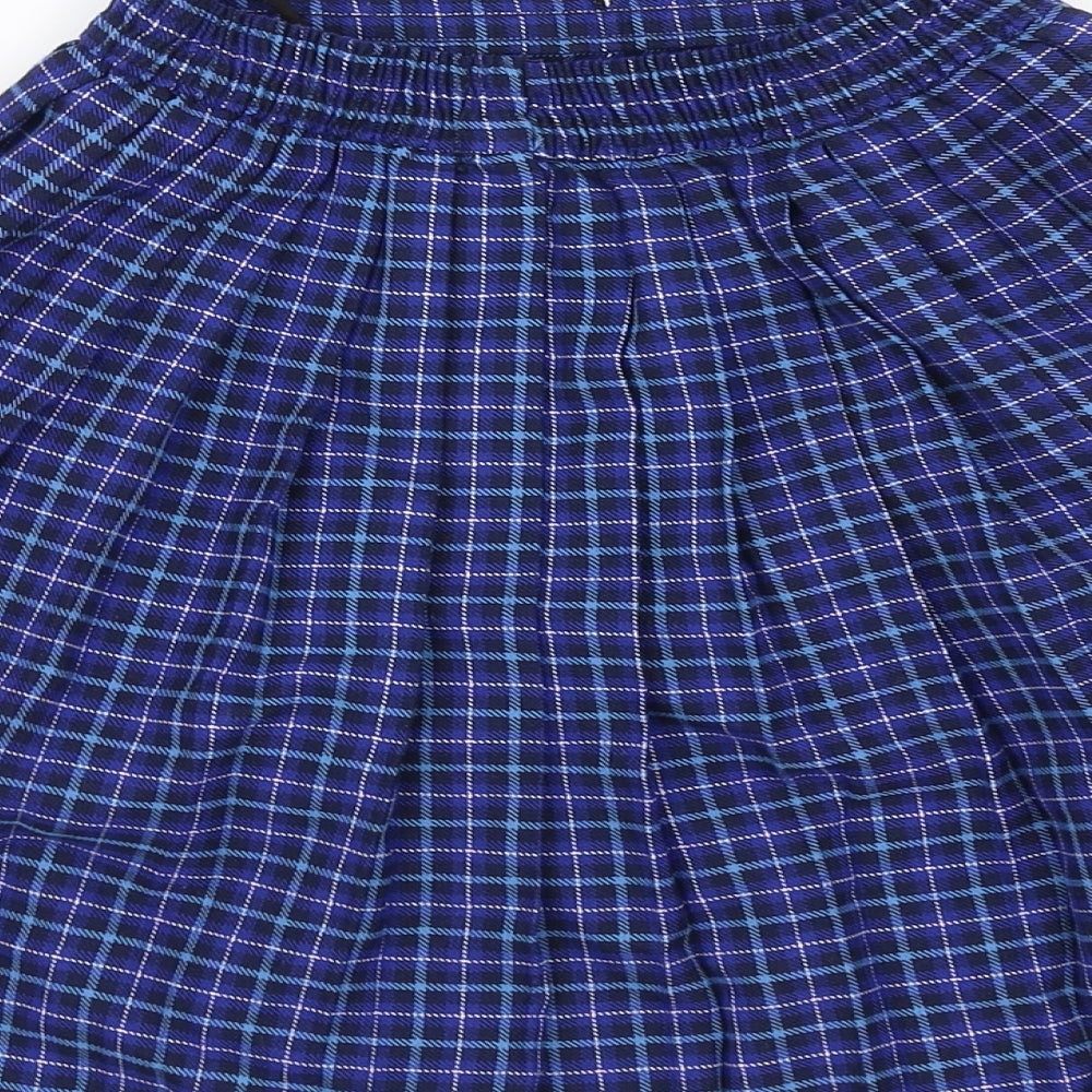 john hall Girls Blue Check  A-Line Skirt Size 7-8 Years