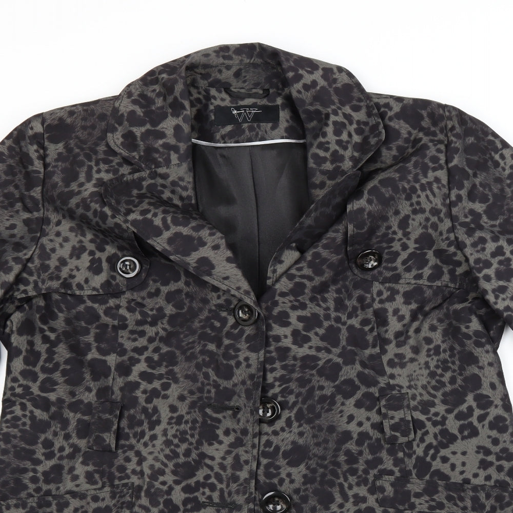 BHS Womens Brown Animal Print  Overcoat Coat Size 16