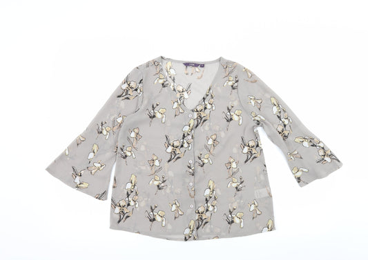 Code Womens Green Floral  Basic Blouse Size 10