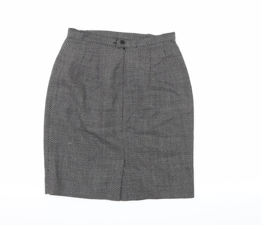 Gianni Womens Black Geometric  A-Line Skirt Size 6