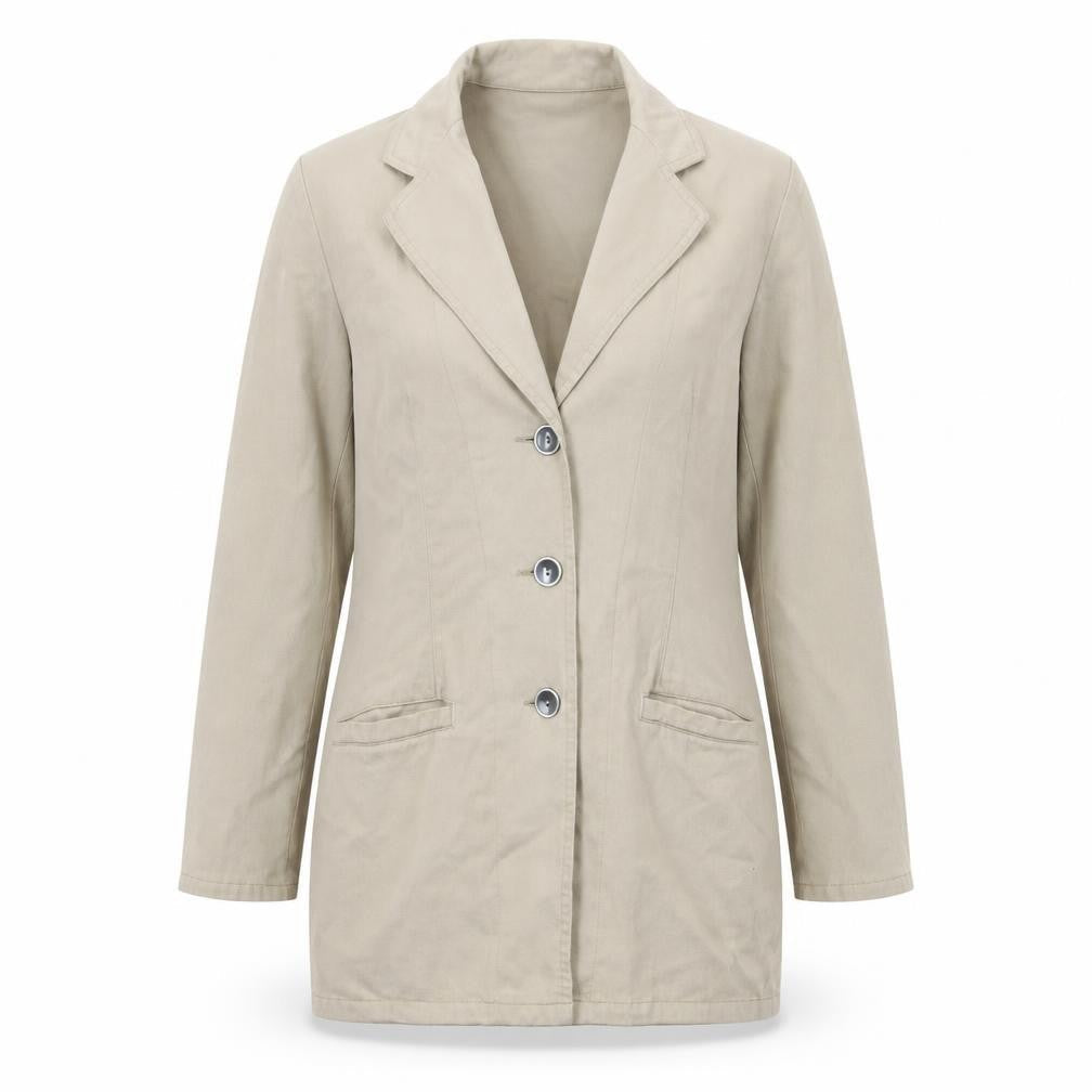 Front view of Pola women’s beige jacket, size UK 10