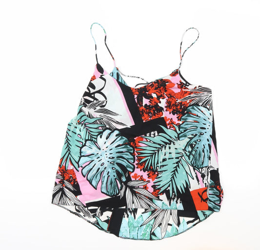 Lispy Womens Blue Floral  Basic Tank Size 10