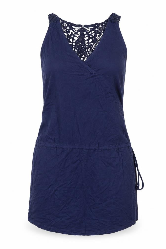 Front view of Formula women’s blue tank dress, size UK 12