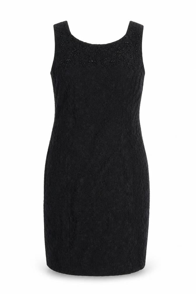 Front view of Wallis women’s black shift, size UK 12