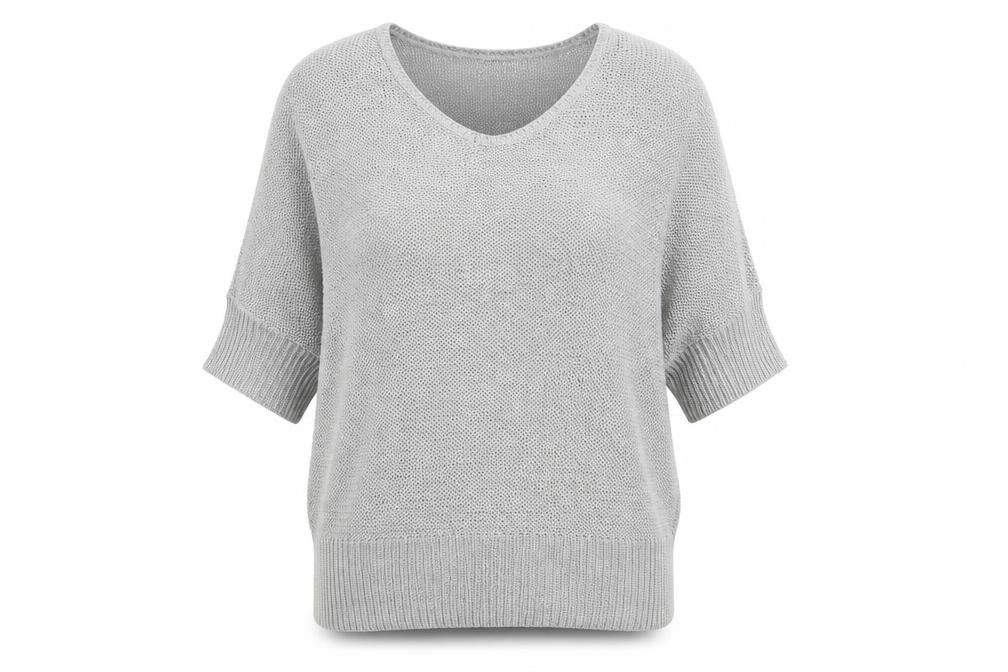 Front view of Evie women’s grey jumper, size L