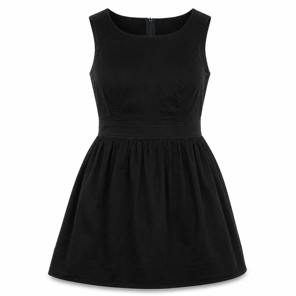 Front view of GLASSONS women’s black fit & flare, size UK 10