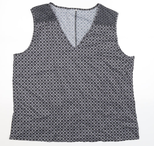Preworn Womens Multicoloured Geometric  Basic Tank Size 2XL