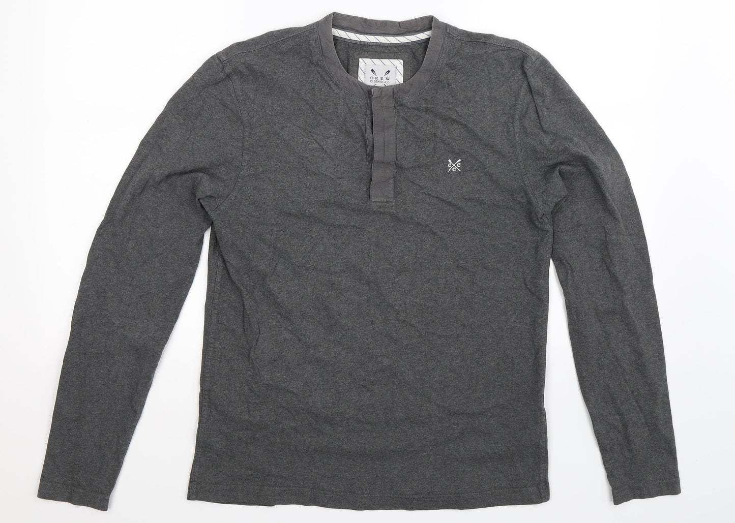 Crew Clothing Mens Grey   Henley Sweatshirt Size S