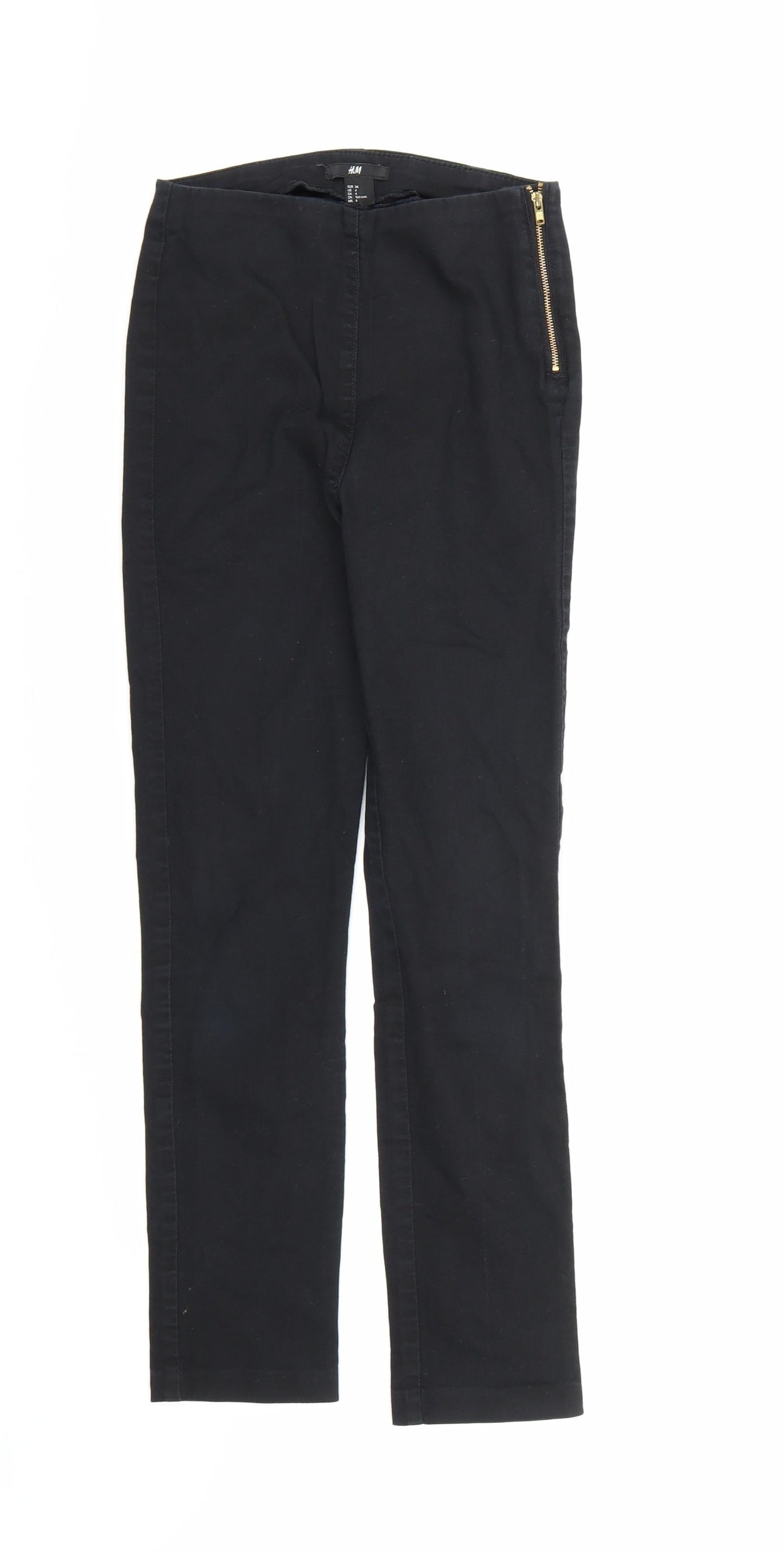 H&M Womens Black  Denim Skinny Jeans Size 6 L26 in