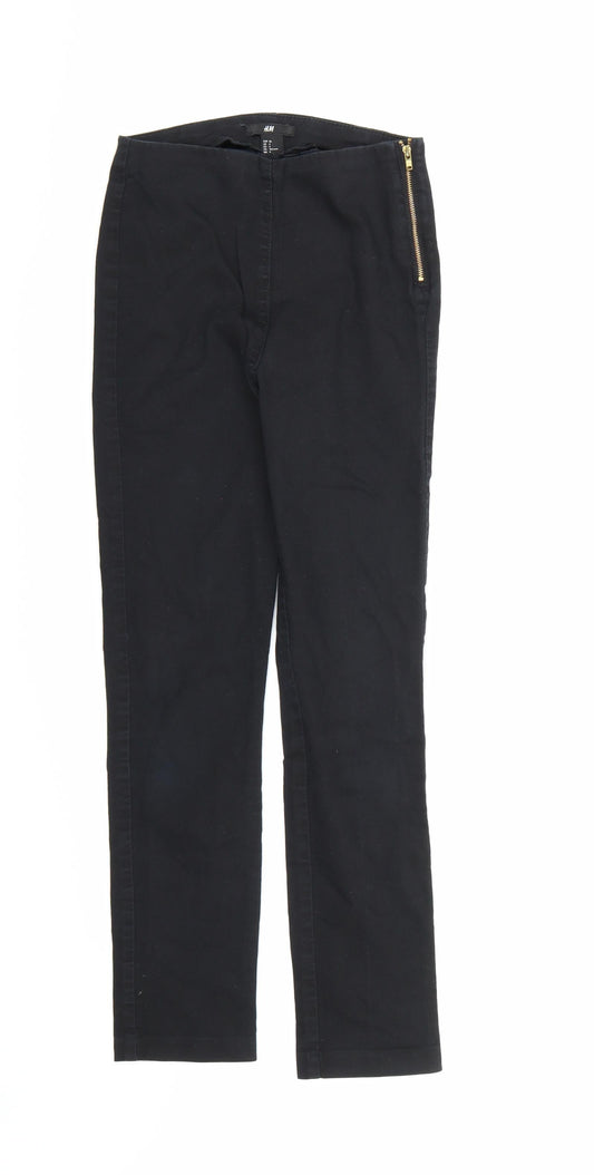 H&M Womens Black  Denim Skinny Jeans Size 6 L26 in